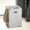 SoBuy BZR73-DG, Bathroom Laundry Cabinet Chest Storage Cabinet with Laundry Basket, Grey