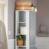 SoBuy BZR76-HG, Bathroom Tall Cabinet Cupboard with Side Storage Shelves, Grey