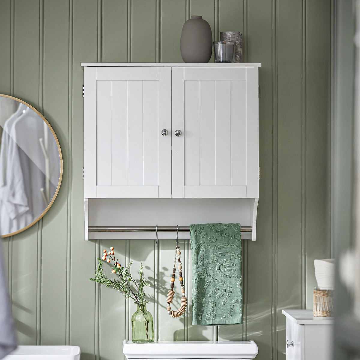 SoBuy BZR84-W, Bathroom Wall Cabinet Medicine Cabinet Storage Cabinet Cupboard, White
