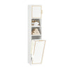 SoBuy BZR87-W, Bathroom Tall Cabinet Cupboard Storage Cabinet with Laundry Basket, White