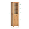 SoBuy BZR95-N, Bathroom Tall Cabinet Cupboard Storage Cabinet with Laundry Basket, Wood
