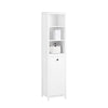 SoBuy BZR95-W, Bathroom Tall Cabinet Cupboard Storage Cabinet with Laundry Basket, White