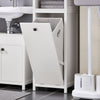 SoBuy BZR95-W, Bathroom Tall Cabinet Cupboard Storage Cabinet with Laundry Basket, White