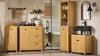 SoBuy BZR95-SN, Bathroom Tall Cabinet Cupboard Storage Cabinet with Laundry Basket, Brown