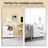 Sobuy FBT105-W, Printer Cabinet with 2 Drawers and 1 Door Under Desk Storage on Wheels Mobile Filing Cabinet Small Office Storage Unit White 60x35x70cm