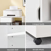 Sobuy FBT105-W, Printer Cabinet with 2 Drawers and 1 Door Under Desk Storage on Wheels Mobile Filing Cabinet Small Office Storage Unit White 60x35x70cm