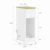 SoBuy FBT111-E-WN Slim Bedside Table with Charging Station Narrow Side Table Nightstand with a Standard Outlet, a USB Port and a Type-C Port for Bedroom Living Room White W20 x D35 x H60cm