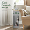 SoBuy FBT111-HG, Slim Bedside Table Bedside Cabinet Narrow Side Table Nightstand with Drawer and Shelf for Bedroom Living Room Grey W20 x D35 x H60cm