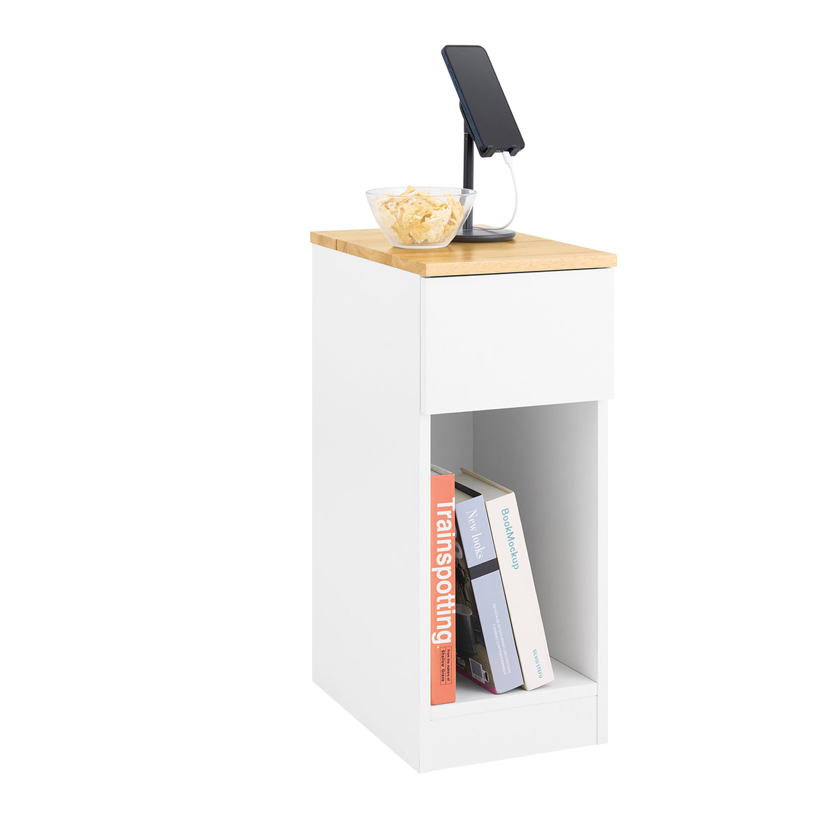 SoBuy FBT111-II-WN, Bedside Table Nightstand Side Table End Table Sofa Table Coffee Table, White