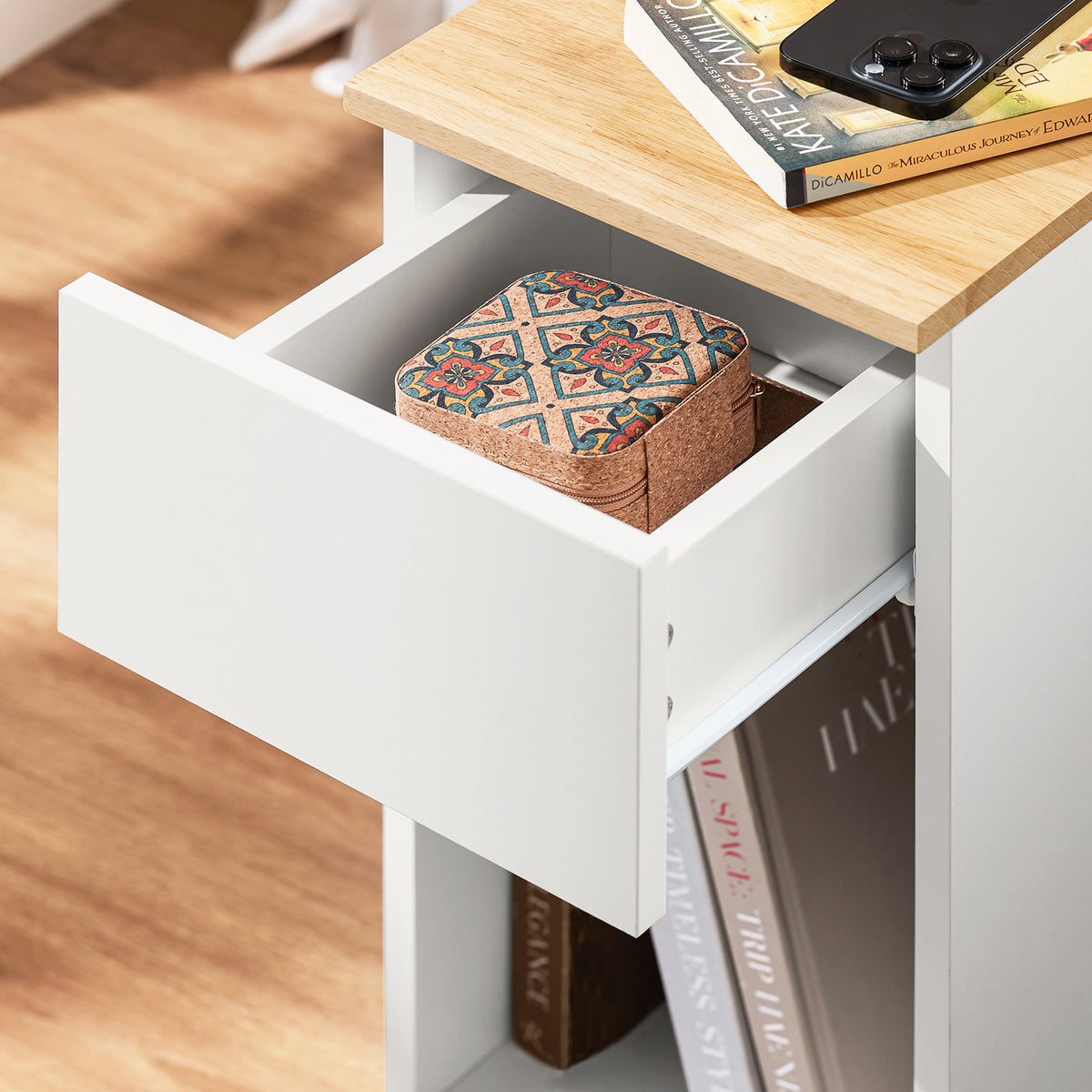 SoBuy FBT111-II-WN, Bedside Table Nightstand Side Table End Table Sofa Table Coffee Table, White
