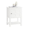 SoBuy FBT113-W, Lamp Table Bedside Table Night Stand with 1 Door and 1 Shelf, White