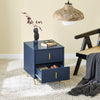 SoBuy FBT115-B, Bedside Table, Bedside Cabinet, Nightstand with 2 Drawers, Side Table for Bedroom Living Room, Blue W40 x D40 x H47cm