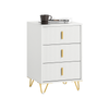 SoBuy FBT115-L-W, Bedside Table Bedside Cabinet Nightstand with 3 Drawers, Side Table for Bedroom Livimg Room White W40 x D40 x H63cm