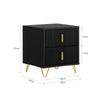 SoBuy FBT115-SCH, Bedside Table Bedside Cabinet Nightstand with 2 Drawers, Side Table for Bedroom Living Room Black W40 x D40 x H47cm