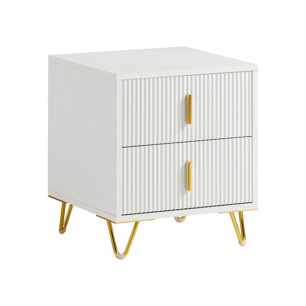 SoBuy FBT115-W, Bedside Table Bedside Cabinet Nightstand with 2 Drawers, Side Table for Bedroom Living Room White W40 x D40 x H47cm