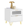 SoBuy FBT123-W, Bedside Table Nightstand Side Table End Table Sofa Side Table with 2 Drawers, White