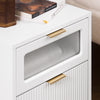 SoBuy FBT123-W, Bedside Table Nightstand Side Table End Table Sofa Side Table with 2 Drawers, White