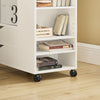 Sobuy FBT129-W, Home Office File Cabinet Printer Stand, Storage Cabinet on Wheels, White