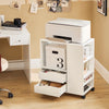 Sobuy FBT129-W, Home Office File Cabinet Printer Stand, Storage Cabinet on Wheels, White
