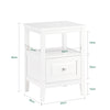 SoBuy FBT131-W, Bedside Table Night Stand Side Table End Table Coffee Table Lamp Table with Drawer, White