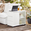 SoBuy FBT141-W, Mobile Storage Cabinet Side Cabinet Sofa Side Table End Table, White