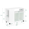 SoBuy FBT142-W, Mobile Storage Cabinet Side Cabinet With 4 Sliding Glass Doors, White