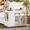 SoBuy FBT142-W, Mobile Storage Cabinet Side Cabinet With 4 Sliding Glass Doors, White