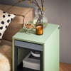 SoBuy FBT145-GR, Sofa Side Table Living Room End Table with Mobile Trolley, Green and Grey