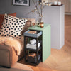 SoBuy FBT145-GR, Sofa Side Table Living Room End Table with Mobile Trolley, Green and Grey