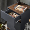 SoBuy FBT146-DG, Bedside Table End Table Nightstand with 1 Drawer and 1 Door, Dark Grey