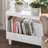 SoBuy FBT147-W, Sofa Side Table Living Room Bathroom End Table with 2 Shelves, White
