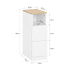 SoBuy FBT149-WN, Slim Bedside Table Bedside Cabinet Narrow Side Table Nightstand with 2 Drawers and Shelf for Bedroom Living Room White W20 x D35 x H60cm