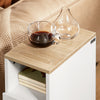 SoBuy FBT149-WN, Slim Bedside Table Bedside Cabinet Narrow Side Table Nightstand with 2 Drawers and Shelf for Bedroom Living Room White W20 x D35 x H60cm