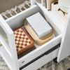 SoBuy FBT150-W, Side Cabinet Sofa Side Table End Table Nightstand with Glass Drawer, White