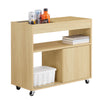 SoBuy FBT152-N, Mobile Storage Cabinet Sofa Side Table End Table File Cabinet, Natural