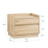 SoBuy FBT153-N, Bedside Table Nightstand End Table Lamp Table with 2 Drawers, Natural