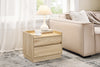 SoBuy FBT153-N, Bedside Table Nightstand End Table Lamp Table with 2 Drawers, Natural