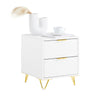 SoBuy FBT160-W, Bedside Table Nightstand Sofa Side Table End Table with 2 Drawers, White