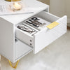 SoBuy FBT160-W, Bedside Table Nightstand Sofa Side Table End Table with 2 Drawers, White