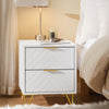 SoBuy FBT160-W, Bedside Table Nightstand Sofa Side Table End Table with 2 Drawers, White