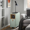 SoBuy FBT161-GR, Slim Side Table - Narrow Bedside Cabinet with Drawer & Shelf for Small Spaces, Living Room, W24 x D60 x H60cm Green