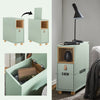 SoBuy FBT161-GR, Slim Side Table - Narrow Bedside Cabinet with Drawer & Shelf for Small Spaces, Living Room, W24 x D60 x H60cm Green