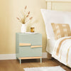 SoBuy FBT164-GR Bedside Table with 2 Drawers Side Table Nightstand for Bedroom and Living Room Green W40 x D44 x H49cm