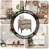 SoBuy FBT165-N, Bedside Table, 2-Drawer Nightstand with Curved Front, Wood-Effect & Metal Legs, Modern Bedroom Storage End Table, 40×40×47 cm, Natural