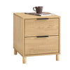 SoBuy FBT166-N, Bedside Table Bedside Cabinet Nightstand with 2 Drawers, Side Table for Bedroom Living Room Natural W40 x D42 x H47cm