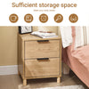 SoBuy FBT166-N, Bedside Table Bedside Cabinet Nightstand with 2 Drawers, Side Table for Bedroom Living Room Natural W40 x D42 x H47cm