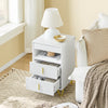 SoBuy FBT168-W, Bedside Table, Bedside Cabinet, Nightstand with 3 Drawers and Shelf, Side Table for Bedroom Living Room, White W40 x D40 x H63cm