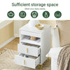 SoBuy FBT168-W, Bedside Table, Bedside Cabinet, Nightstand with 3 Drawers and Shelf, Side Table for Bedroom Living Room, White W40 x D40 x H63cm