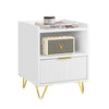 SoBuy FBT169-W, Bedside Table, Bedside Cabinet, Nightstand with Drawer and Shelf, Side Table for Bedroom Living Room, White W40 x D40 x H51cm