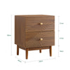SoBuy FBT170-N, Vintage Bedside Table with 2 Drawers, Wooden Side Table with Rubber Wood Legs, Nightstand for Bedroom, Living Room, and Study, Brown, W45 x D40 x H58 cm